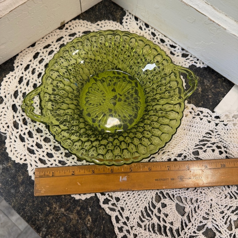 Vintage Avacodo Green Glass Decorative Bowl
